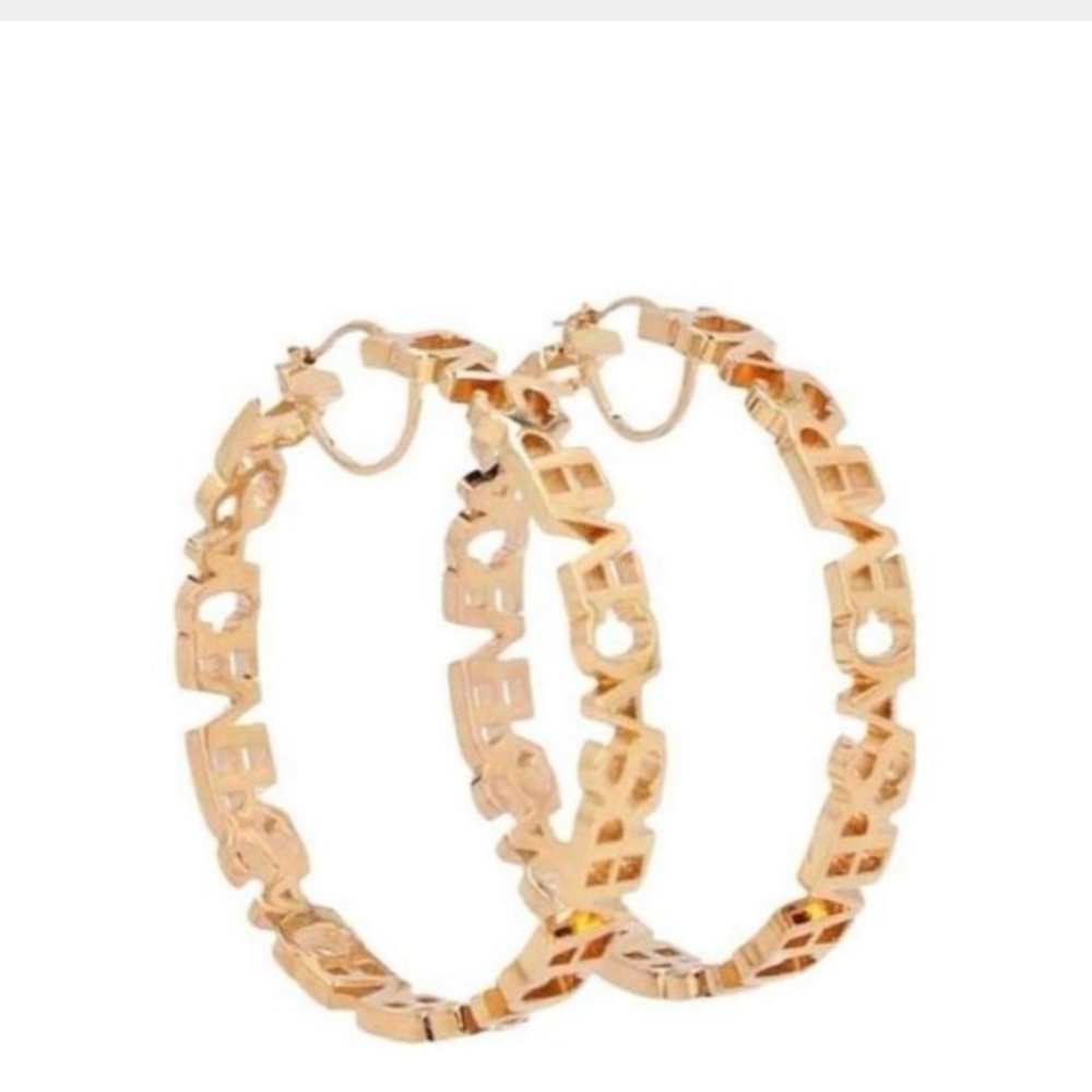 Versace Gold Logo Hoop Earrings